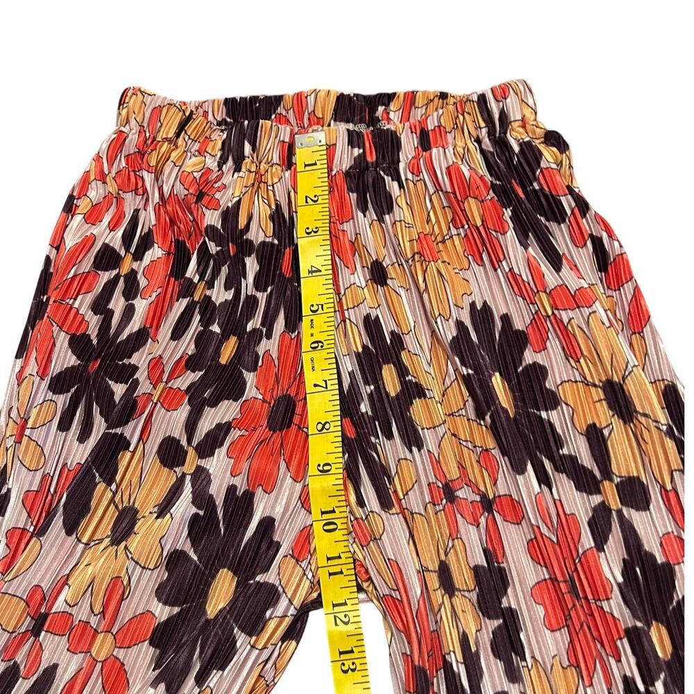 Bailey Rose Women's Floral Pleated Pants Mod Retro Wide Flair Leg Size X-Small - Picture 6 of 10